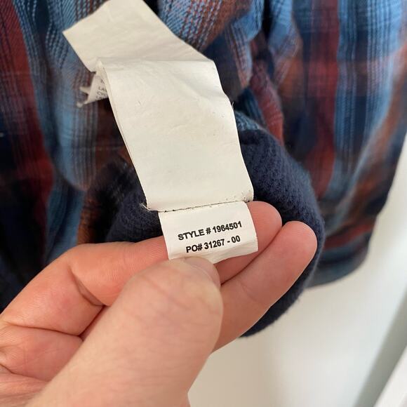 PRANA Mens Glover Park Blue Red Plaid Lined Flannel Shacket Size Large - Picture 7 of 9